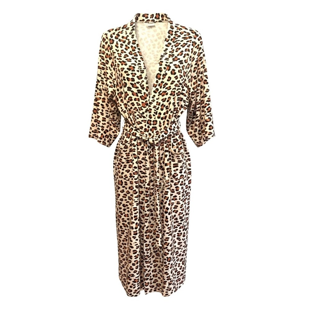 Milkmaid Goods Leopard Print Robe Sz Large